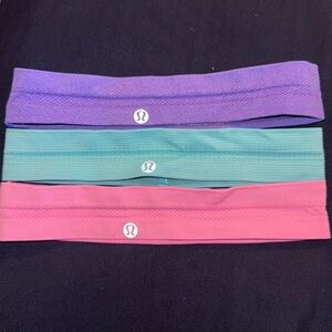 Lululemon Headbands in Purple, Blue, and Pink